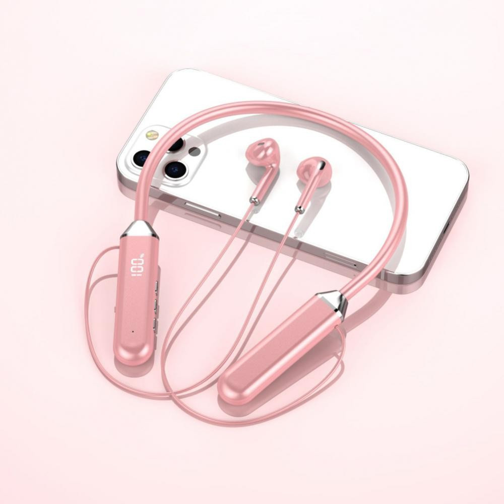 Wireless Neckband Bluetooth Headphones Waterproof Noise Cancelling Earbuds with LED Display